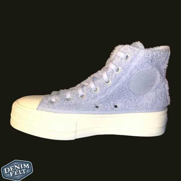 Converse Women’s Chuck Taylor All Star Platform High 'Cozy Sherpa - Ghost' Shoes - Picture 9 of 16